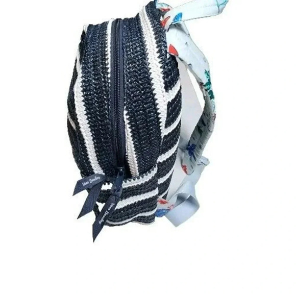 Vera Bradley Straw Mini Backpack Anchors Aweigh Nautical Beach Bag - Picture 3 of 11